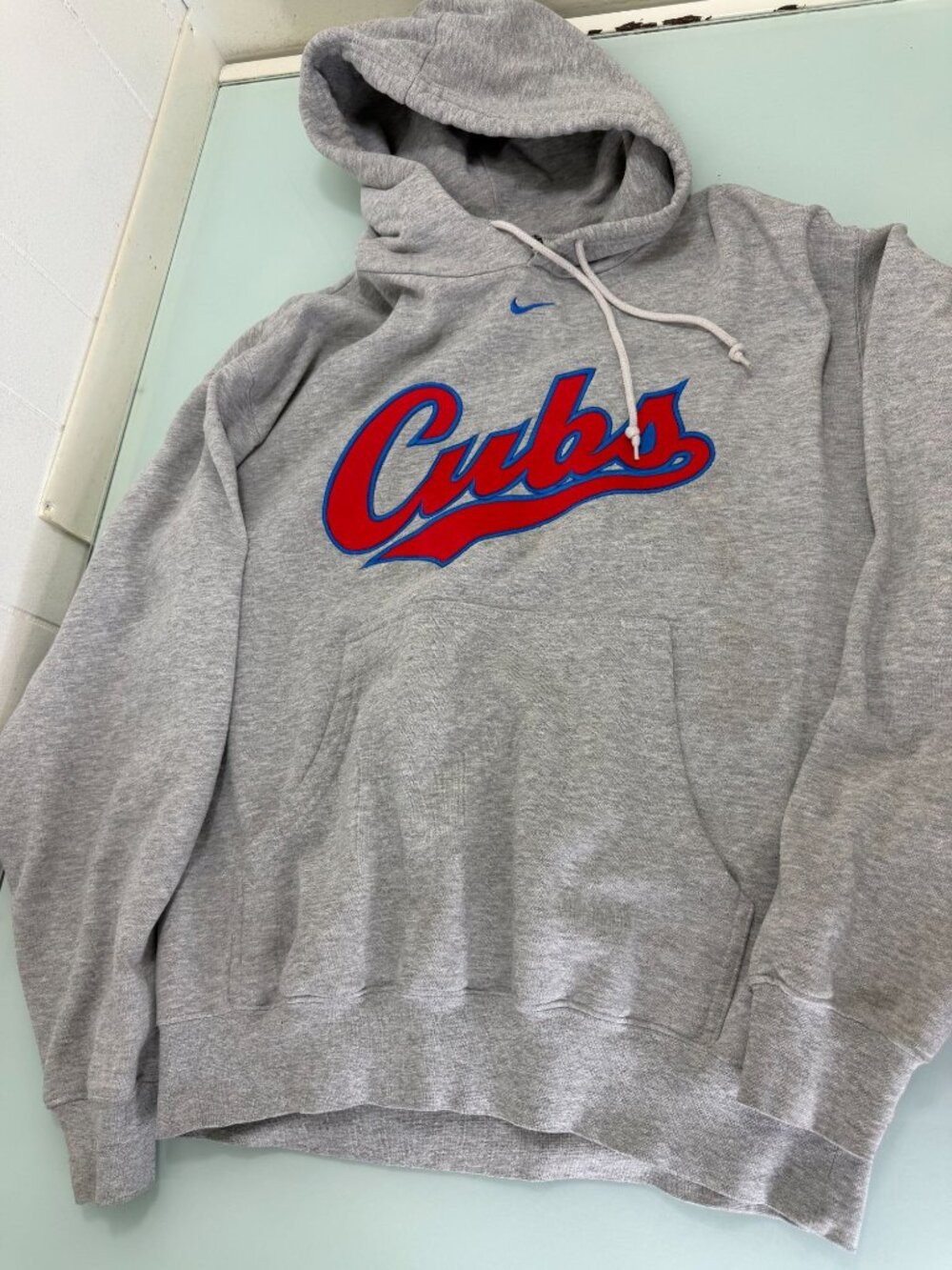 Vintage Nike Chicago Cubs Hoodie Medium M Centre Swoosh Sweatshirt Y2K
